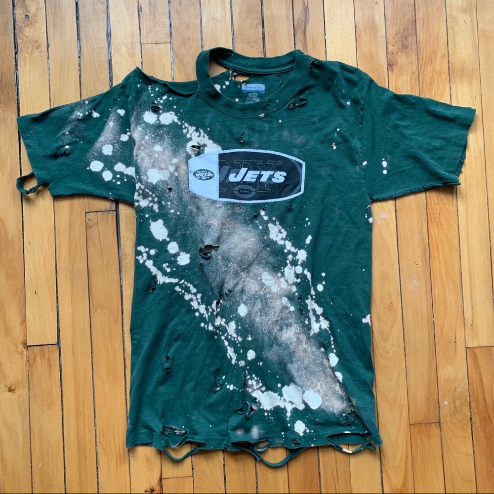 ▫️r e s t y l e d || distressed ny jets t-shirt▫️